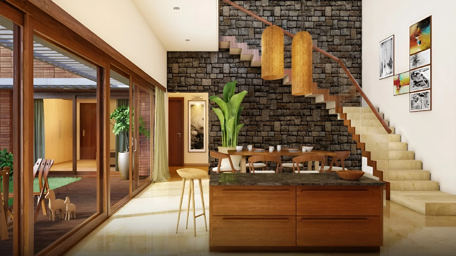 Total Environment In That Quiet Earth Apartments in Off Hennur Road Bangalore Faeture wall forming the perfect backdrop